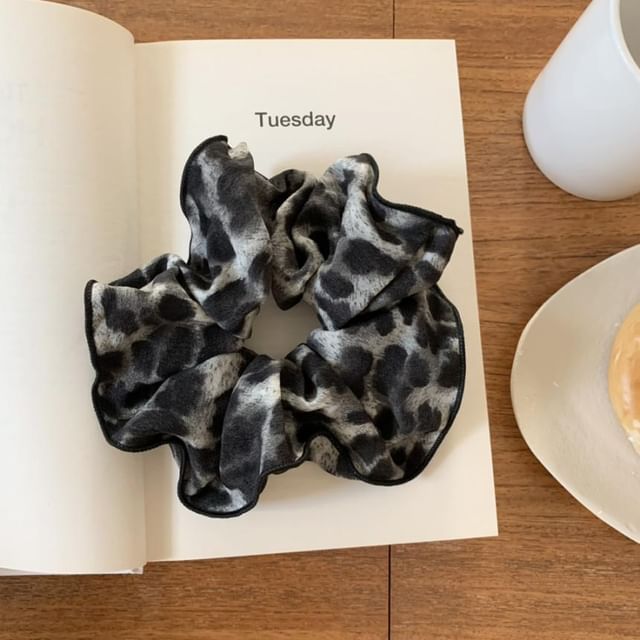 Leopard Hair Print Scrunchie