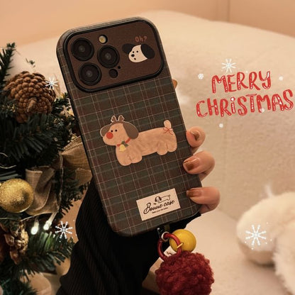 Set Plaid Charm Case Phone Pom Bell Dog /