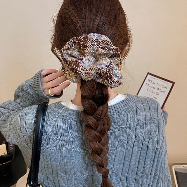 Hair Plaid Scrunchie