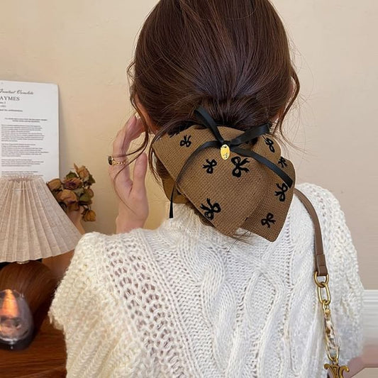 Hair Scrunchie Bow Print