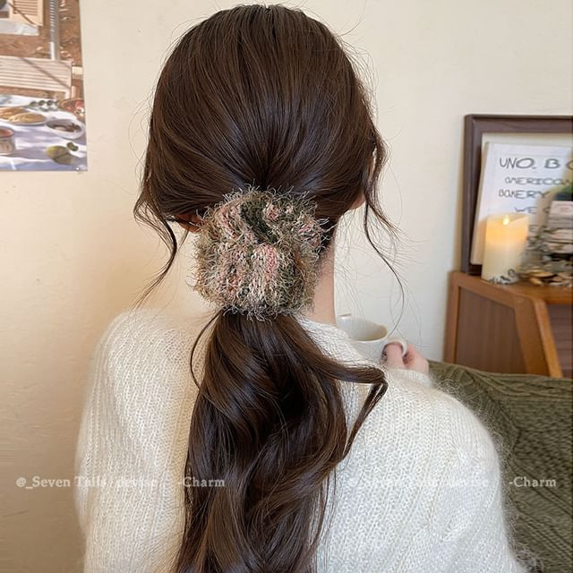 Tie Hair Knit Fuzzy