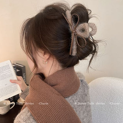 Leather Hair Faux Claw Bow