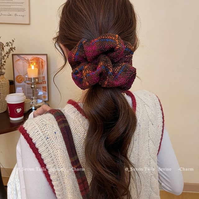 Hair Plaid Scrunchie
