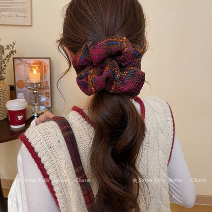 Hair Plaid Scrunchie
