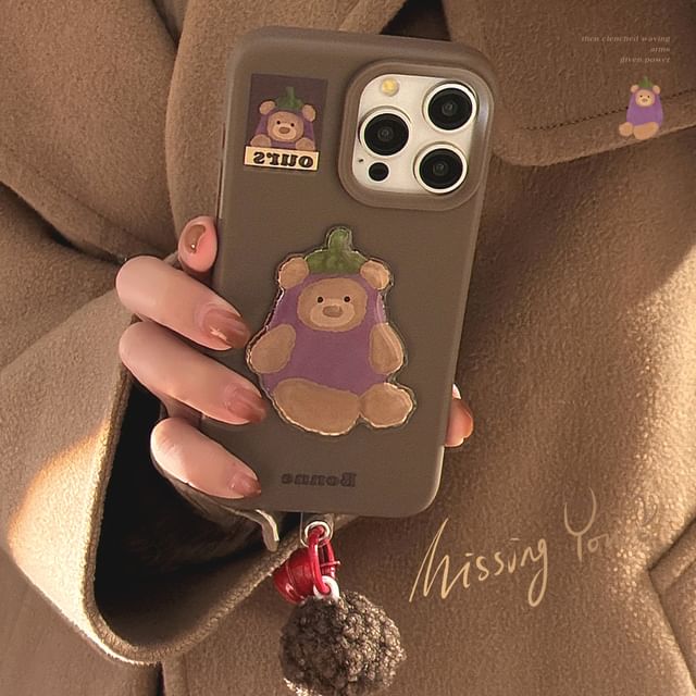 Aubergine Set Charm Case Pom / Telefon
