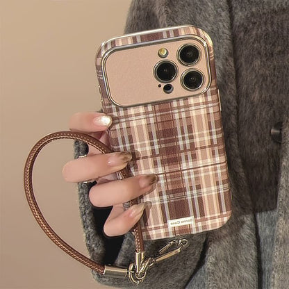 / Set Phone Strap Plaid Case