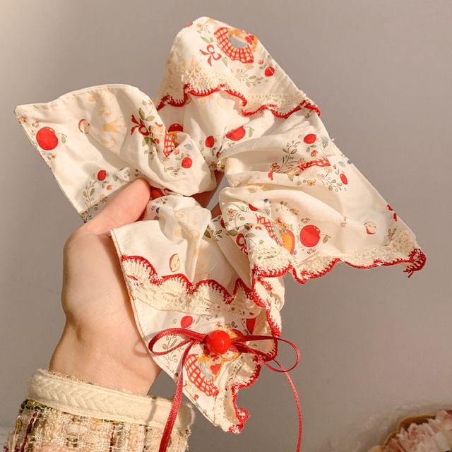 Lace Scrunchie Bow Trim
