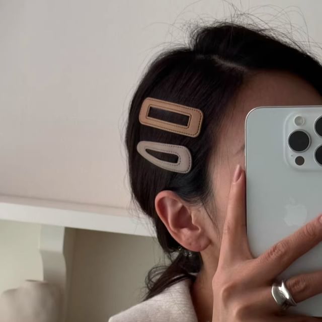 Set Designs) Faux (Various Hair Clip 2: Leather of