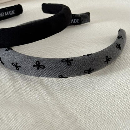Headband Bow Fabric Embroidered