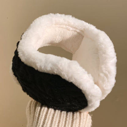 Earmuffs Trim Fluffy Contrast