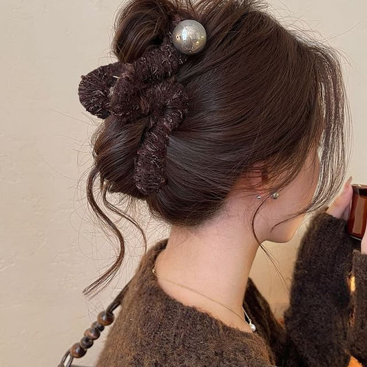 Hair Claw Yarn Pearl Faux