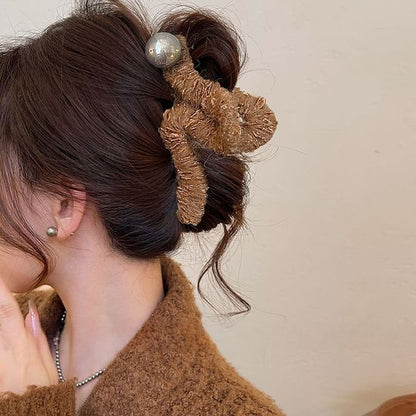 Hair Claw Yarn Pearl Faux