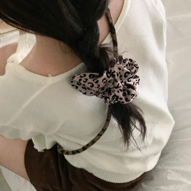 Print Scrunchie Leopard Hair