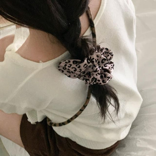 Print Scrunchie Leopard Hair