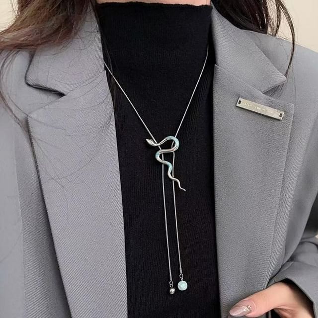 Necklace Lariat Snake Pendant Alloy