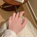 Alloy Ring Set Brushed Open / Rhinestone