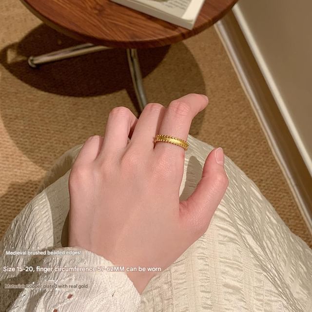 Alloy Ring Set Brushed Open / Rhinestone