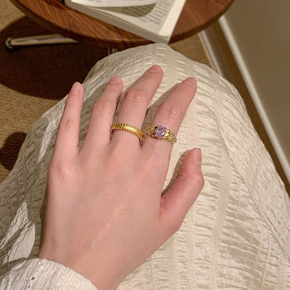 Legierungsring-Set gebürstet offen / Strass