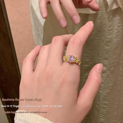 Legierungsring-Set gebürstet offen / Strass