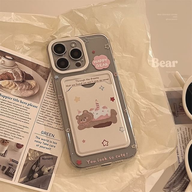 Holder Card Phone Bear Case