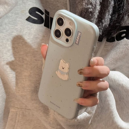 動物が飛び散ったケース付き携帯電話