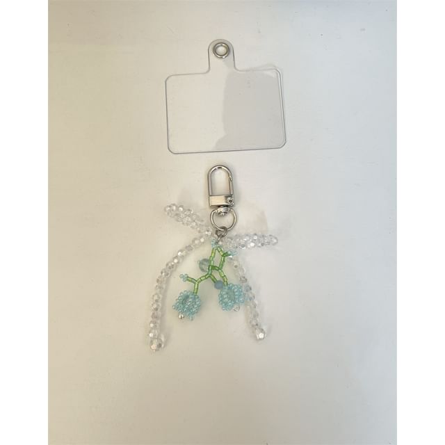 Flower Bow Charm Beaded Phone