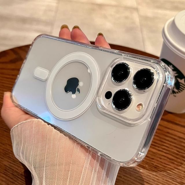 Transparent Magnetic Phone Case - Compatible with iPhone and MagSafe