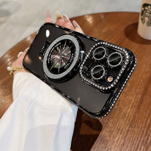 Phone Rhinestone (Compatible Magnetic Case Stand MagSafe) Transparent with