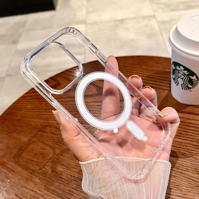 Transparent Magnetic Phone Case - Compatible with iPhone and MagSafe