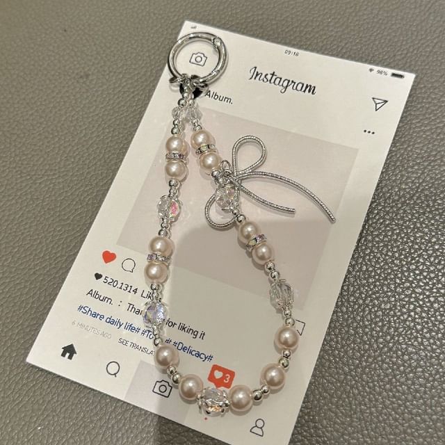 Schleifenpad mit Kunstperlen und Handy-Lanyard