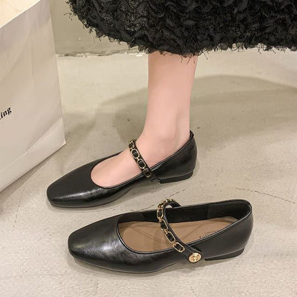 Jane Square Toe Flats Mary