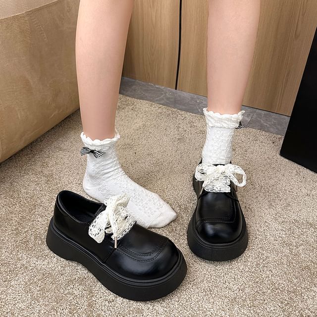 Lace Platform Panel Up Shoes