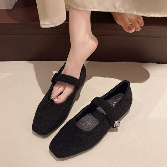 Square Wedge Toe Hidden Pumps Mary Jane