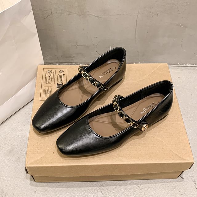 Jane Square Toe Flats Mary