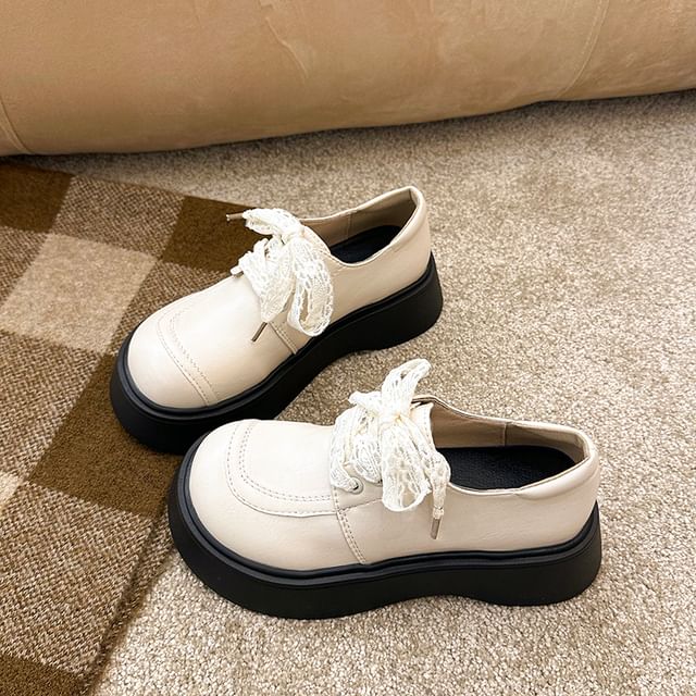 Lace Platform Panel Up Shoes