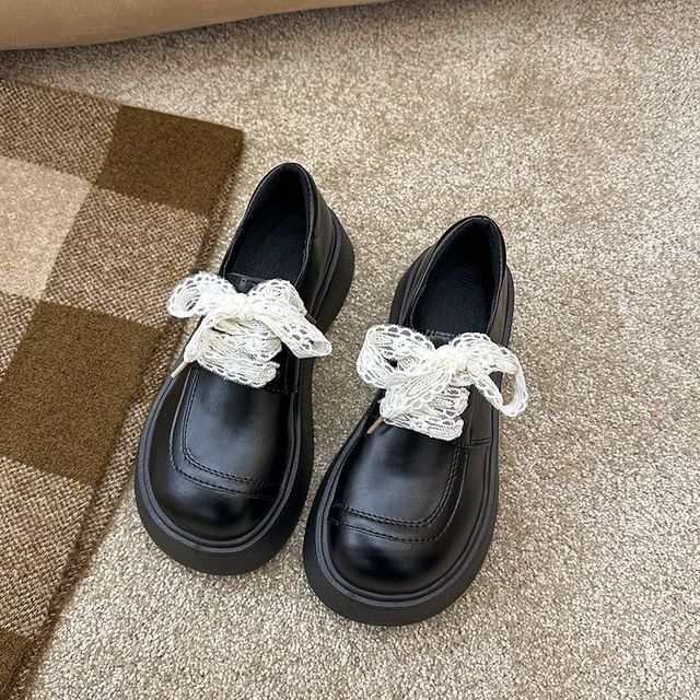 Lace Platform Panel Up Shoes