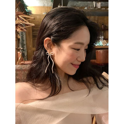 Perlen Sterling 925 Ohrring Schleife Ohrstecker Silber