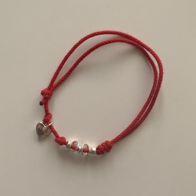 String Bracelet Bow Silver Sterling / 925