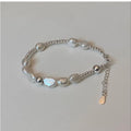 Sterling Beaded Pearl Bracelet Silver Faux 925