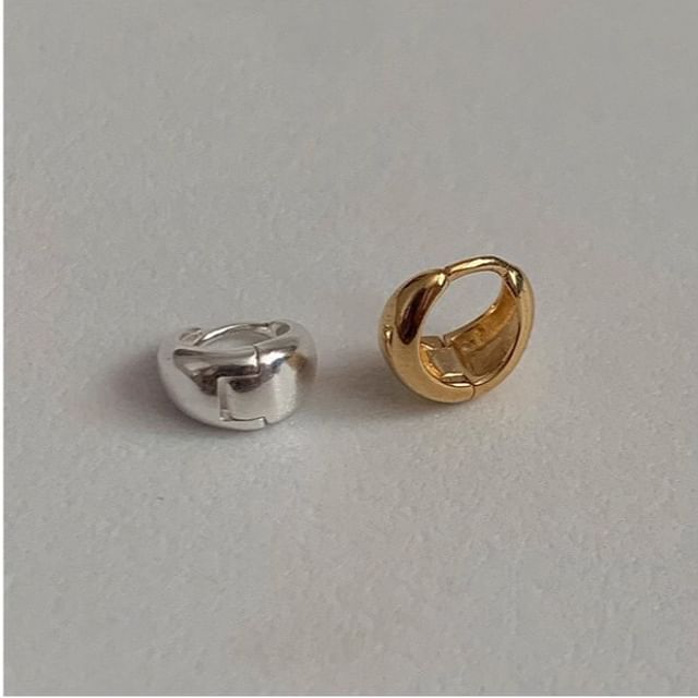 Glänzender Creolen-Ohrring aus Sterlingsilber 925