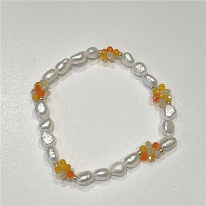 ブレスレット ビーズ シルバー リボン / 天然 925 パール スターリング