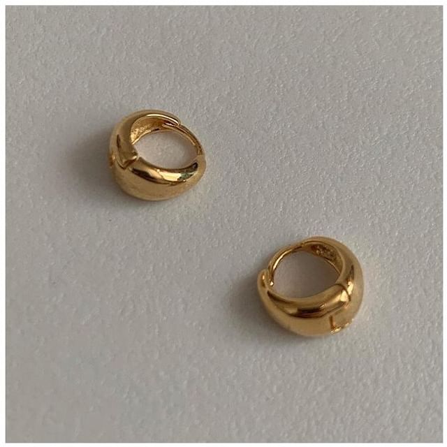 Glänzender Creolen-Ohrring aus Sterlingsilber 925