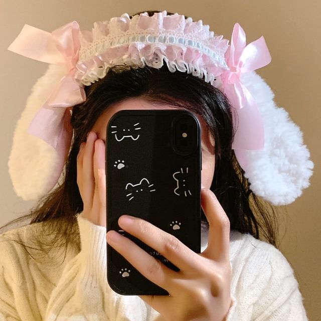 Ear Headband Bow Ruffle Bunny
