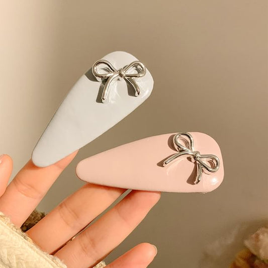 Faux Leather Clip Bow Hair