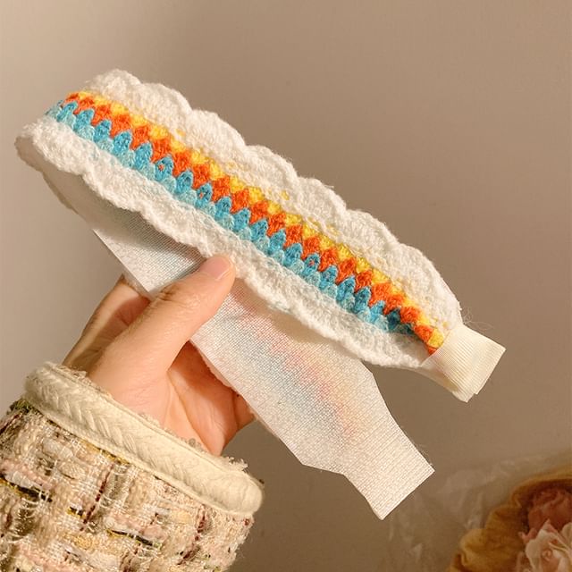 Patterned Crochet Headband Wide