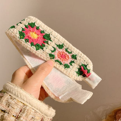 Patterned Crochet Headband Wide