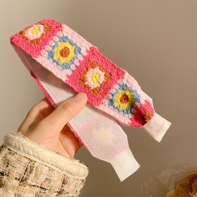 Patterned Crochet Headband Wide