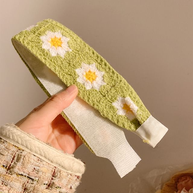 Patterned Crochet Headband Wide
