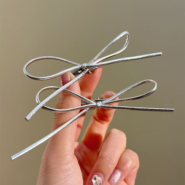 クリップヘアセット メタリックリボン