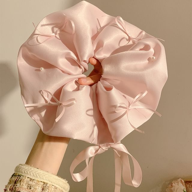 Plain Scrunchie Bow Satin